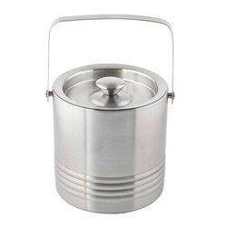 Tablecraft RIB76 Ice Bucket w/ Double Wall Insulation, 7 x 6 x 6 1/2", Stainless, Silver