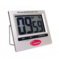 Cooper TW3-0-8 Timer w/ Large Digit LCD Screen, Stainless Steel