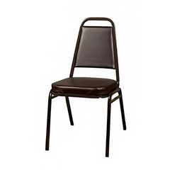 Oak Street SL2082-ESP Stacking Chair w/ Brown Vinyl Back & Seat - Steel Frame, Brown