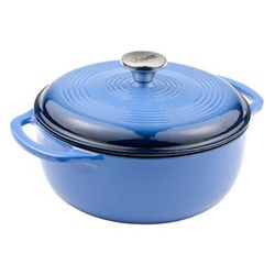 Lodge EC4D33 4 1/2 qt Cast Iron Dutch Oven, Enamel, Caribbean, Blue