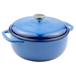 Lodge EC6D33 6 qt Cast Iron Dutch Oven, Enamel, Caribbean, Blue