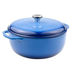 Lodge EC7D33 7 1/2 qt Cast Iron Dutch Oven, Enamel, Caribbean, Blue