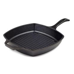 Lodge L8SGP3 10 1/2" Square Grill Pan w/ Handles, Cast Iron, Black