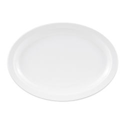 GET OP-614-W 13 1/4" x 9 3/4" Oval Supermel Platter - Melamine, White, 12/Case