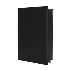 Risch OM-4V 8.5X14 Folding Menu Cover w/ (4) Panels - 8 1/2" x 14", Padded, Black