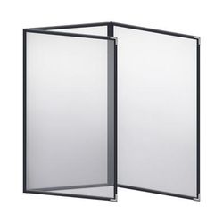 Risch TET8.5X14 DS 07 MF CRN-D Triple Pocket Vinyl Menu Cover, 8 1/2"W x 14"H, Blue Leatherette