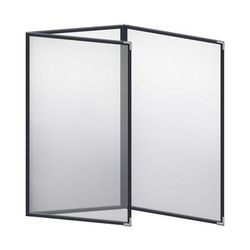 Risch TET8.5X14 DS 07 MF CRN-D Triple Pocket Vinyl Menu Cover, 8 1/2"W x 14"H, Blue Leatherette, Pack of 24