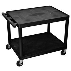 Luxor LE27-B 27" 2 Level A/V Utility Cart w/ 400 lb Capacity - Plastic, Black