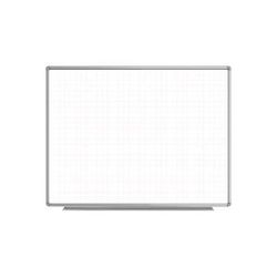 Luxor WB4836LB 48" x 36" Wall Mount Magnetic Whiteboard w/ Ghost Grid - Aluminum Frame