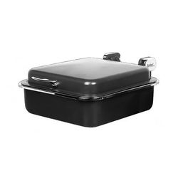 Spring USA 2384-88 6 qt Rectangular Induction Chafer - Solid Top, Titanium w/ Black Pearl Accents, Black with Black Accents