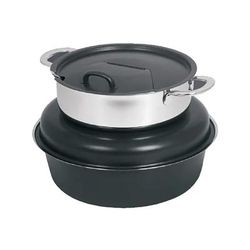 Spring USA 2385-8/6H 6 qt Soup Tureen - Induction Ready, Titanium w/ Chrome Accents, Black