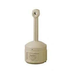 Justrite 26800B 4 gal Cease-Fire Cigarette Butt Receptacle - 38 1/2"H, Polyethylene, Adobe Beige, 4 Gallon