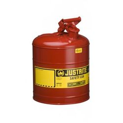 Justrite 7150100 5 gal Type I Safety Can for Flammables w/ Single Spout - Self Closing Lid, Steel, Red, Self-closing Lid