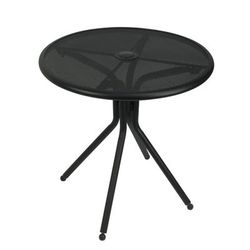 American Tables & Seating AB30 30" Round Outdoor Table w/ Umbrella Hole - Aluminum, Black, Fine Mesh Top