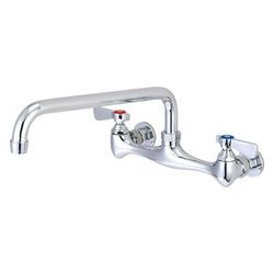 FLO FLO-710 Splash Mount Faucet - 10" Swing Spout, 8" Centers, Chrome