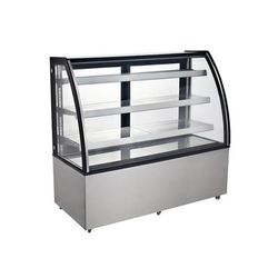 Omcan 44504 72" Full Service Bakery Display Case w/ Curved Glass - 4 Levels, 110v, Silver