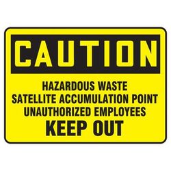 Accuform Signs MCHL645XP OSHA "HAZARDOUS WASTE" Sign - 7" x 10", Accu-Shield Plastic, Polycarbonate, Yellow