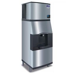 Manitowoc IDT0420A/SPA162 470 lb Full Cube Commercial Ice Machine w/ Ice Dispenser - 120 lb Storage, Bucket Fill, 115v, easyTouchÂ® Display, Dice Ice, Stainless Steel