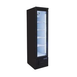 Ojeda RMH 8 18 3/5" RMH Series 1 Section Glass Door Merchandiser - 1 Right Hinge Door, Black, 120v