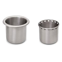 John Boos PB-DWBA-X 5 1/2" Round Dipper Well Bowl w/ Basket Drain, Stainless Steel, Insert Included