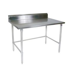 John Boos ST4R5-24120GBK 120" 14 ga Work Table w/ Open Base & 300 Series Stainless Steel Top, 5" Backsplash