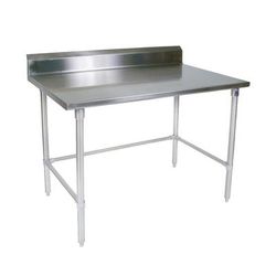 John Boos ST4R5-3084GBK 84" 14 ga Work Table w/ Open Base & 300 Series Stainless Steel Top, 5" Backsplash