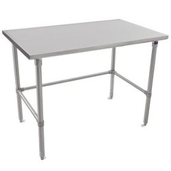 John Boos ST6-30120SBK-X 120" 16 ga Work Table w/ 300 Series Stainless Steel Flat Top, Stainless Steel Base, Adjustable Bracings