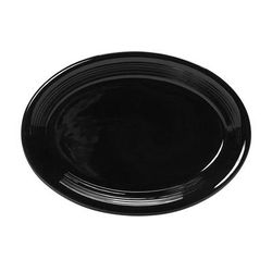 Tuxton CBH-1352 13 1/2" x 9 3/4" Oval ConcentrixÂ© Platter - Ceramic, Black