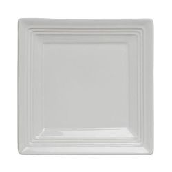 Tuxton CWH-0845 8 1/2" Square ConcentrixÂ© Plate - Ceramic, White