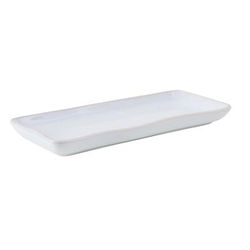 Tuxton GAA-550 11 5/8" x 5 1/8" Rectangular Artisan Tray - Ceramic, Agave, White
