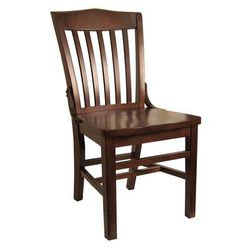 H&D Commercial Seating 8235 DW/SWS Dining Chair w/ Vertical Slat Back - Dark Walnut, Vertical Back, Solid Wood Seat