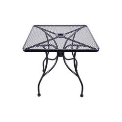 H&D Commercial Seating MT3636 36" Square Outdoor Table w/ Umbrella Hole - Steel, Black