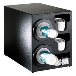 Dispense-Rite BFL-C-2BT Cup & Lid Organizer, Cabinet, 6 Compartment, All Cup Types, Black