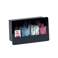 Dispense-Rite FMC-4 Condiment Organizer w/ (4) Bins - Black