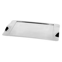 Service Ideas SM-42 Rectangular Tray w/ Contoured Handles, 20 3/4" x 11 1/2", Stainless, Mirror Finish, Silver