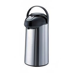 Service Ideas SSA250 2 1/2 Liter Push Button Airpot, Stainless Steel Liner, Silver