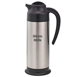 Service Ideas SSN100SMET 1 liter Vacuum Carafe w/ Screw On Lid & Stainless Liner - Brushed Stainless, Silver