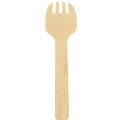 VerTerra VT-2406 4" Disposable Wooden Tasting Spork, Beige