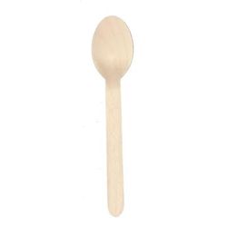 VerTerra VT-E2-13 6" Disposable Wooden Spoon, Lightweight, Beige