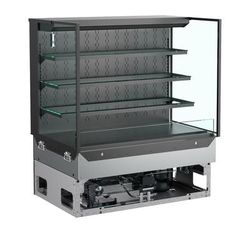 Structural Concepts NE7235RSSV 71 3/4" Reveal Drop-In Vertical Open Air Cooler w/ 4 Levels, 208-240v, Black