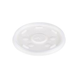 Dart 16SL Lid w/ Straw Slot for Foam Cups & Containers - Polystyrene, Translucent, Semi-transparent, Case of 1000
