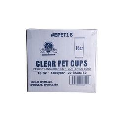 Empress EPET16 (48622) 16 oz Disposable Cup - PET, Clear, PET Plastic, Case of 1000