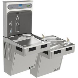 Elkay LMABFTL8WSLK Wall Mount Bi Level Drinking Fountains w/ Bottle Filler - Refrigerated, Filtered, Gray, 115 V