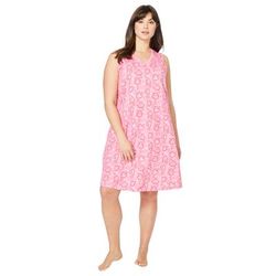 Plus Size Women's Short Sleeveless Sleepshirt by Dreams & Co. in Pink Hearts (Size 5X/6X) Nightgown