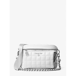 Michael Kors Slater Medium Quilted Leather Sling Pack White One Size