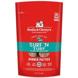 Freeze Dried Raw Dinner Patties High Protein Surf 'N Turf Salmon & Beef Recipe Dry Dog Food, 14 oz.