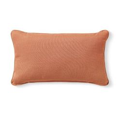 Sunbrella Piped Outdoor Pillow - 20" X 13" Lumbar, 20" X 13" Lumbar/Coral - Grandin Road