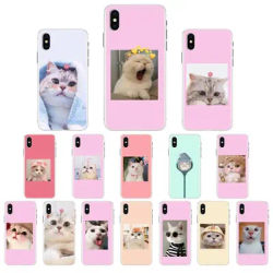 FHNBLJ-Coque de téléphone à motif de chat mignon rose et esthétique étui pour iphone 11 Pro Max X