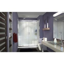 Dreamline DreamLine Visions 36 inch D x 60 inch W x 76 3/4 inch H Semi-Frameless Sliding Shower Door in Chrome, Left Drain Shower Base, and Wall Kit in White DL-6115L-01CL