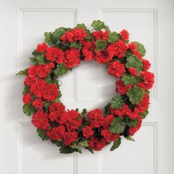 Geranium Wreaths - White, White/22" - Grandin Road